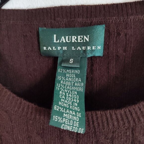 Ladies SZ S Lauren Ralph Lauren Brown Cable-Knit Sweater - Picture 3 of 3